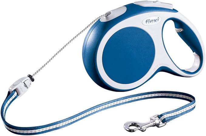 Flexi, Vario Model Retractable Lead for Dogs and Cats, Heavy Duty Cord, Rope Rope with Braking System, Made in Germany, Anthracite, S - 5 m - Image 1