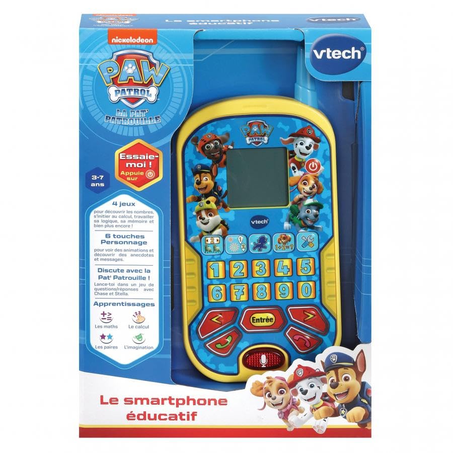 VTech - Paw Patrol Educational Smartphone, Children's Mobile Phone with Backlit Screen, 4 Games, Paw Patrol Interactive Toy, Gift for Children from 3 to 7 Years - Image 1