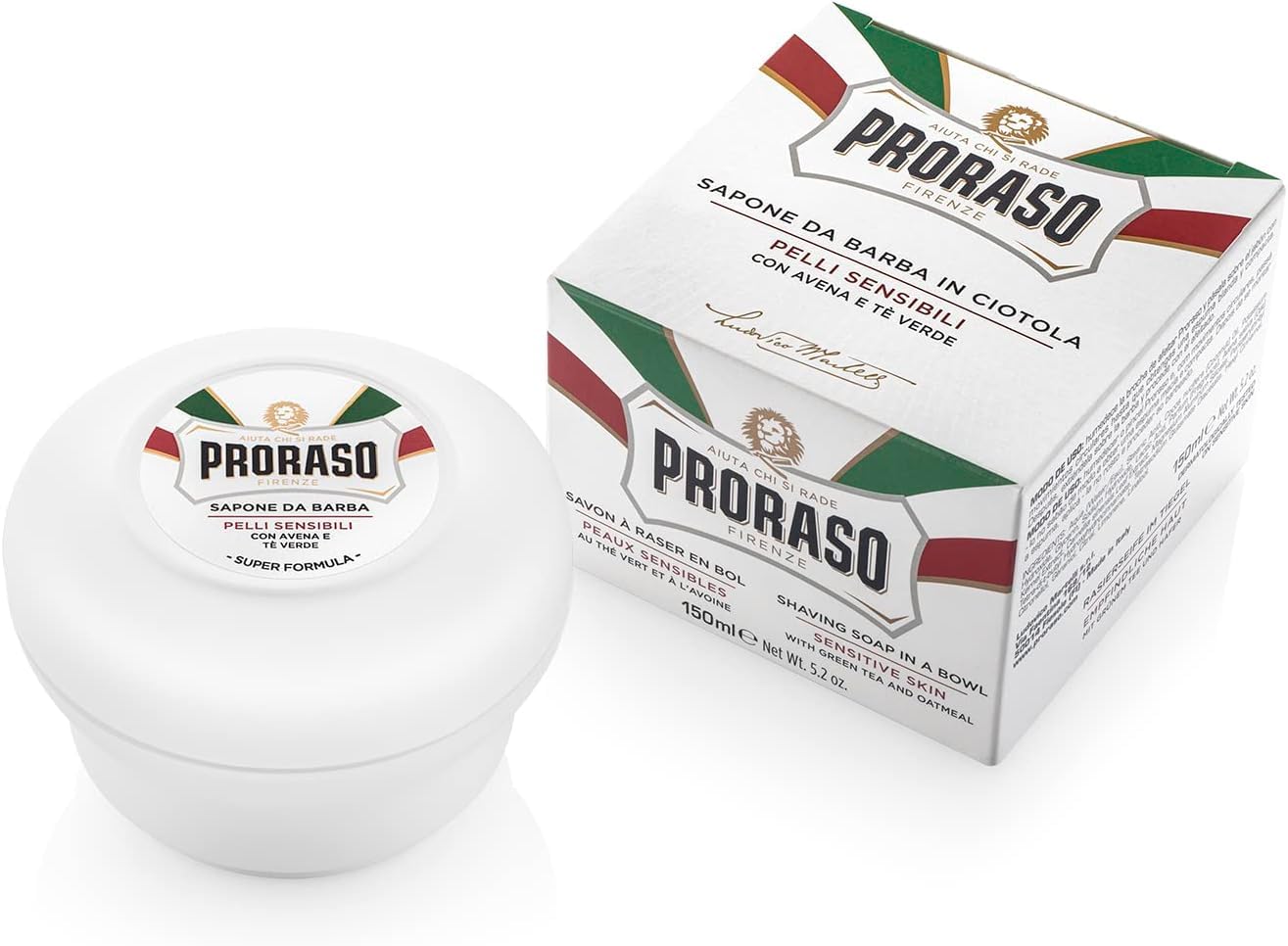 Proraso | Shaving soap for sensitive skin (150 ml jar) – Men's face care anti-irritation – Refreshing shaving soap with green tea and oat extract - Image 1