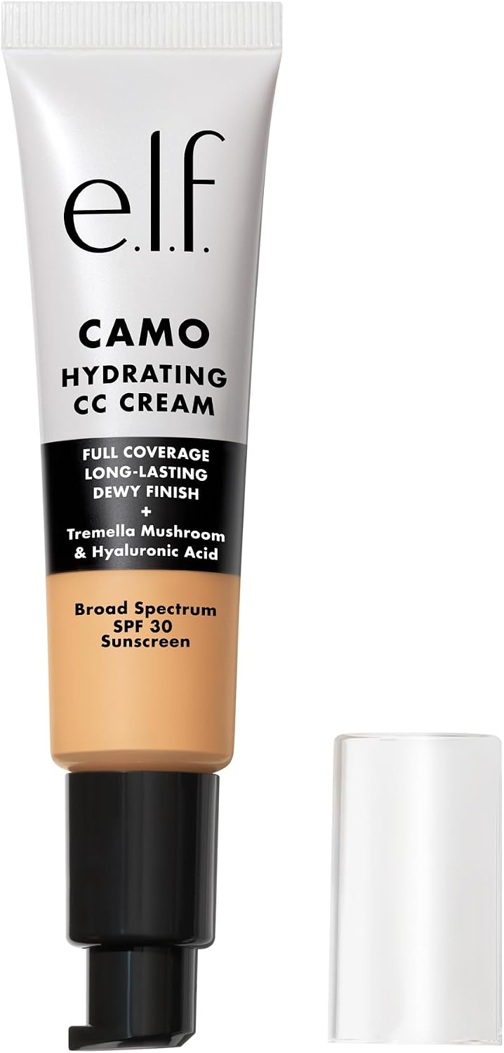 e.l.f. Crème hydratante Camo CC, fond de teint correcteur de couleur pour une finition rosée avec SPF 30, végétalien et sans cruauté envers les animaux, léger 280N - Image 1