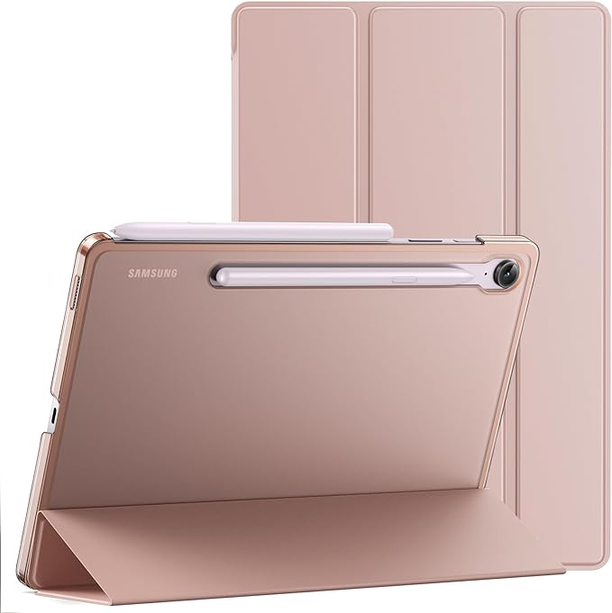 JETech Case for Samsung Galaxy Tab S10 Lite/S10 FE/S9 FE 10.9 Inch, Slim Folio Protective Tablet Case Cover Stand Translucent Trifold Back Support Charging S Pen (Rose Gold) - Image 1