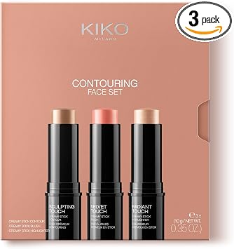 KIKO Milano Contouring Face Set 01, Face Makeup Kit with 3 Sticks: Blush, Highlighter and Facial Contour - Image 1