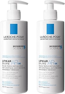 La Roche-Posay | Lipikar Baume AP+M Baume Relipidant | Triple réparation | Anti-grattage, anti-rechute, apaise immédiatement | Visage & corps | Peaux sèches, très sèches & atopiques | Lot de 2x 400ml - Image 1
