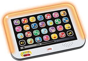 Fisher-Price Jouet Ma Tablette Éveil Progressif Rires et Éveil avec musique et lumières, pour enfants à partir de 1 an, version française, HXB67