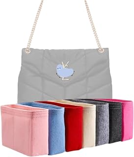 Xoppia Organiseur de sac compatible avec YSL LouLou Puffer Sac de taille moyenne. Doublure en feutre pour sac à main pour femme (Beige, style A : Exposition) - Image 1