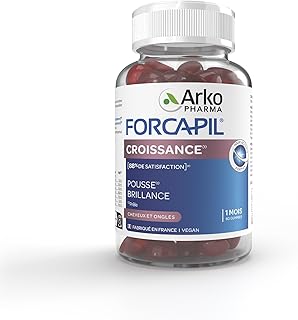Arkopharma Forcapil Gummies Croissance - Cheveux et Ongles - Favorise la pousse des cheveux et ongles - Renforce la fibre capillaire - 60 gummies - Cure d'un mois - Image 1