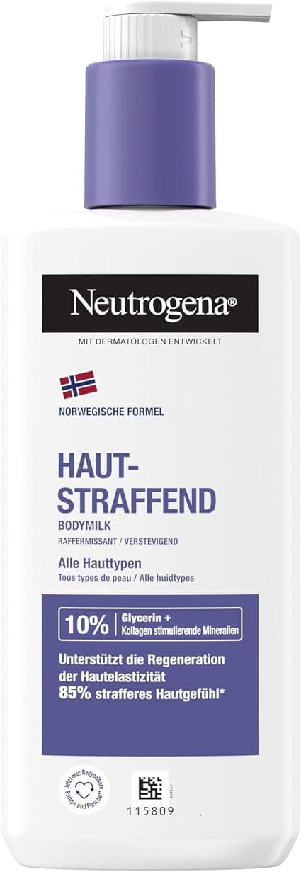 Neutrogena Norwegian Formula Skin Firming Body Lotion (250ml) - Repairing and Non-Greasy Body Lotion with Glycerin and Collagen Stimulating Minerals - For All Types