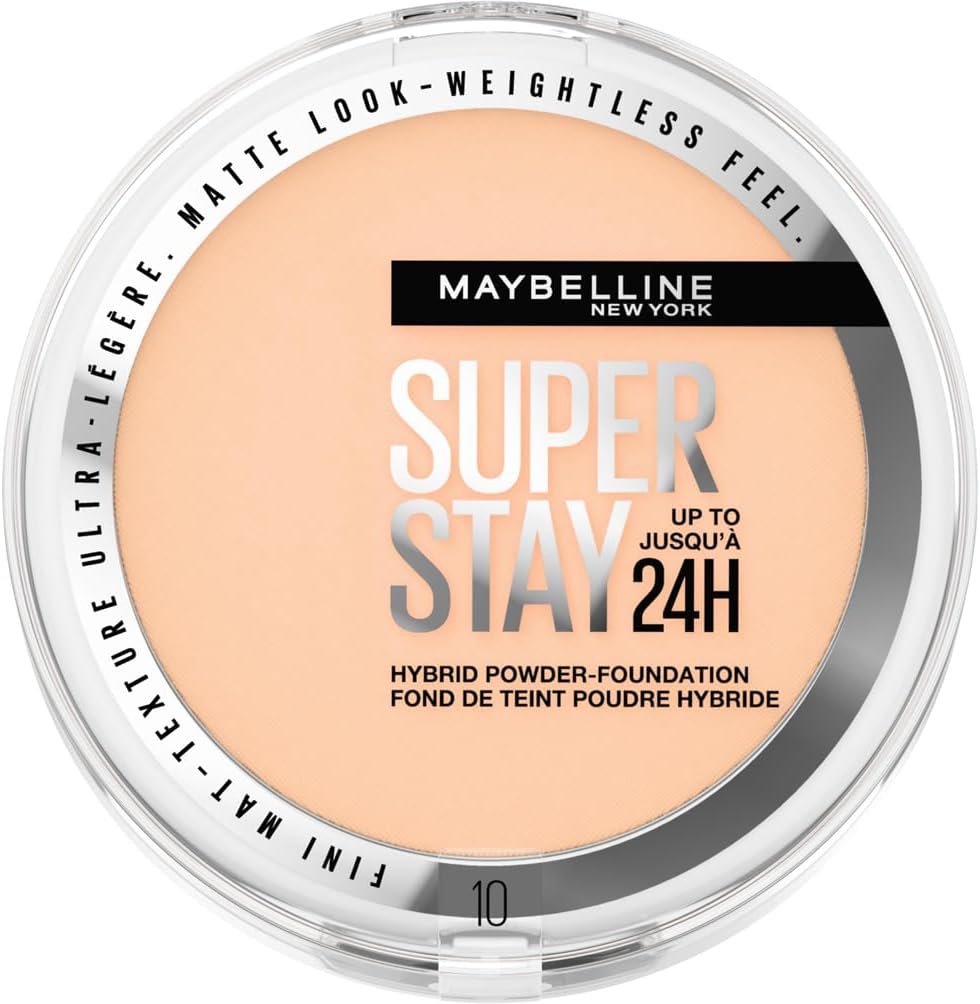 Maybelline New York - Fond de Teint-Poudre Hybride - Longue Tenue - Couvrance Mate Lumineuse - Vegan & Waterproof - Tous Types de Peaux - Superstay 24H - Teinte : 10 - 53 g - Image 1
