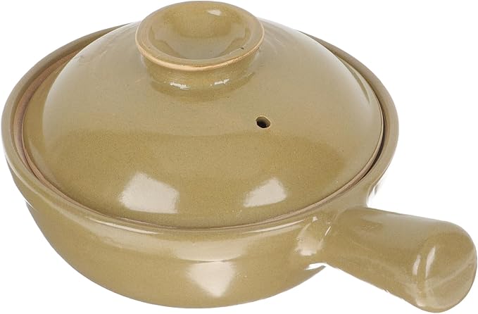 BESPORTBLE Cocotte en Terre Cuite 05 L Poignée Unique Casserole Résistante à la Chaleur pour Cuisson de Riz et Soupe Marmite Cuisine Traditionnelle Multifonctionnelle pour Usage - Image 1