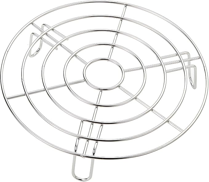 Round BBQ Grill with 20cm Diameter Legs, Multifunctional Cooling Rack for Airfryer Instant Pot/Pressure Cooker - Heavy Duty Stainless Steel (Height 7cm, 20cm) - Image 1