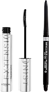 L'Oréal Paris Duo Mascara Telescopic Extensionist & Eyeliner Infallible Grip Liner Suitable for Sensitive Eyes Long-Lasting Intense Black - Image 1