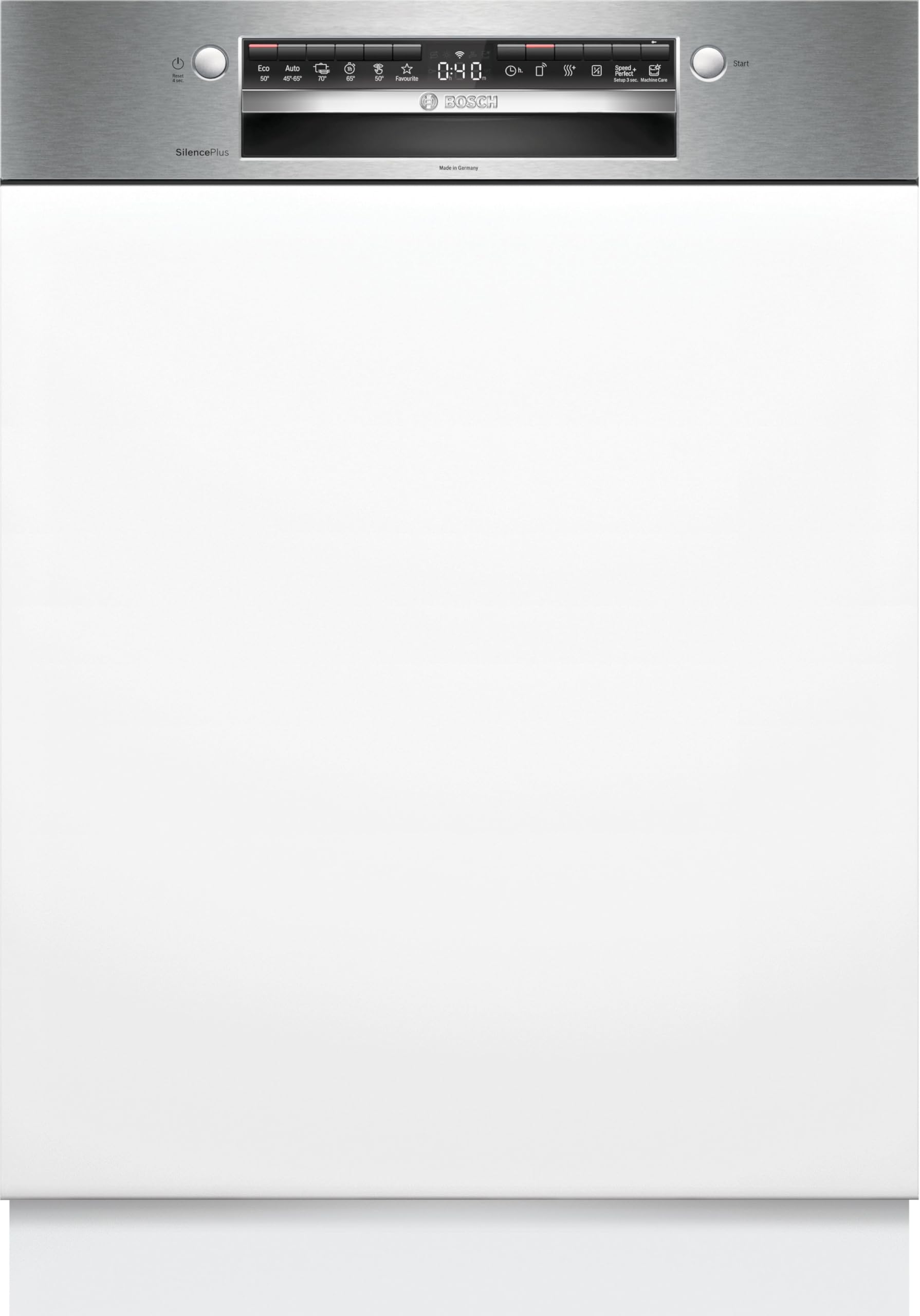Bosch SMI4HCS07E, Series 4, Dishwasher 60 cm, Built-In with Headband, Brushed steel - Image 1