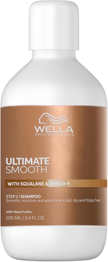 Wella Professionals Ultimate Smooth Shampoo - Nourishing Shampoo with Squalane & Omega-9 for Dry, Dull and Frizzy Hair (100ml) - Image 1