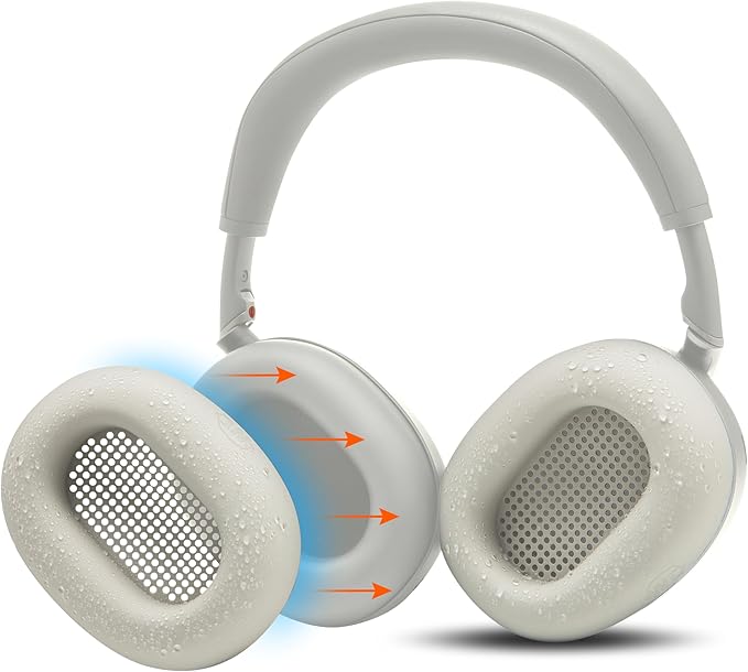 WC SweatZ XM6 - Patented Silicone Ear Pads Compatible with Sony WH-1000XM6 by Wicked Cushions | Sweat Resistant & Washable | Platinum Silver - Image 1
