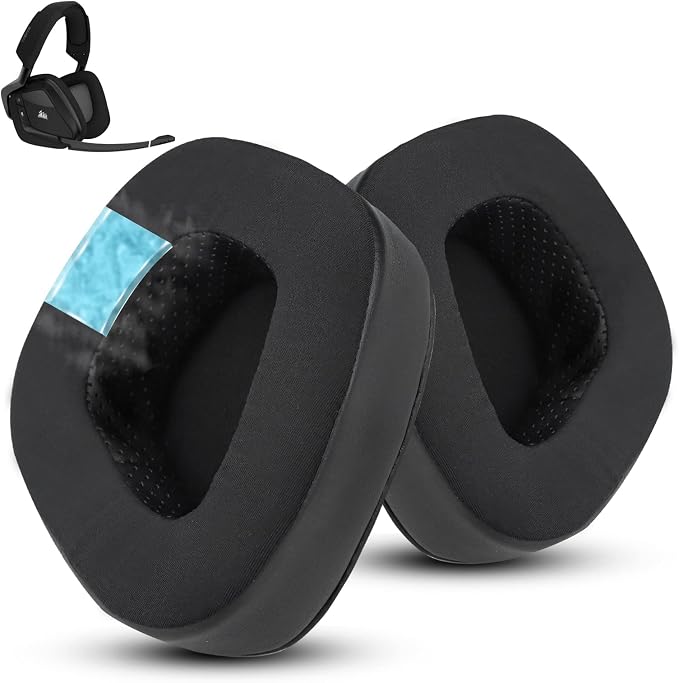 Cooling-Gel Ear Pads for Corsair Void Pro/Elite/RGB/SE/USB/Void v2/Wireless - Cool and Improved Comfort, Compatible with Void Pro RGB, Void Elite RGB, Void Surround (Black) - Image 1
