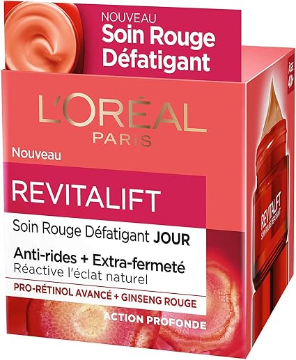 L'Oréal Paris - Revitalift - Relaxing & Energizing Red Care - Anti-Wrinkle & Extra Firmness - Enriched with Pro-Retinol and Red Ginseng - For All Skin Types - 50 ml - Image 1