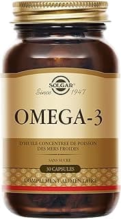 Solgar Omega 3 - Cardiovasculaire - Acide Gras essentiel pour l'organisme - Formule concentrée - Complément Alimentaire - Flacon de 30 capsules