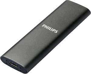 Philips Portable External SSD 500GB - Ultra Slim, SATA Ultra Speed USB-C - USB, Read Speed up to 540MB/s, Write Speed up to 540MB/s, Aluminum - Image 1