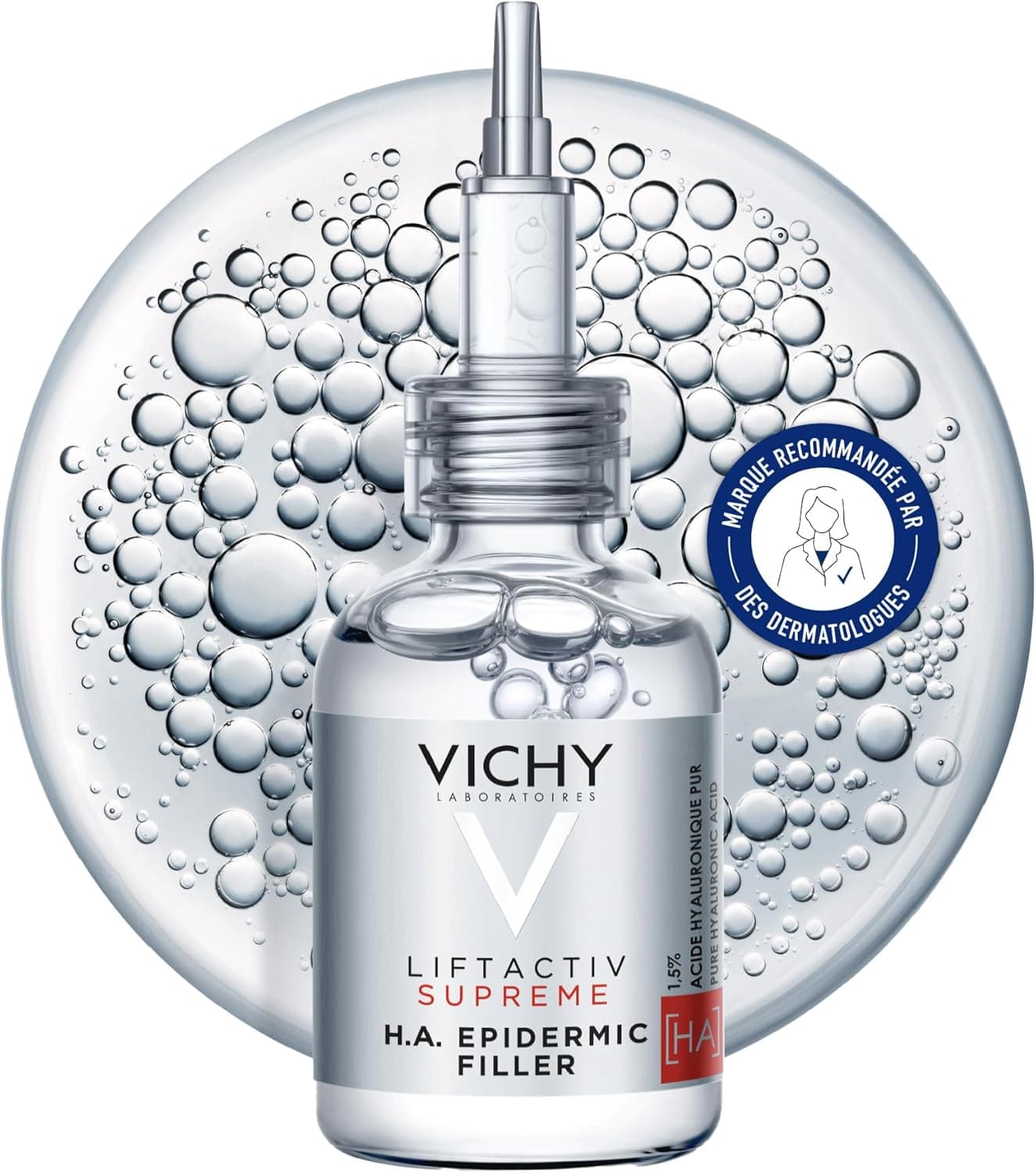 Vichy, Liftactiv H.A., Sérum Anti-Rides Epidermic Filler, Comble & Repulpe, Enrichi en Acide Hyaluronique, Pour Peaux Sensibles, 30 ml