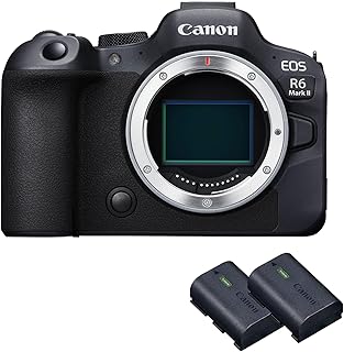 Canon EOS R6 Mark II Appareil Photo Hybride sans Objectif + 2 Batteries (Kit Batterie Supplémentaire) - 24,2 mégapixels, 40 img/s, vidéo 4K 60p, Dual Pixel CMOS Auto Focus II, Noir - Image 1
