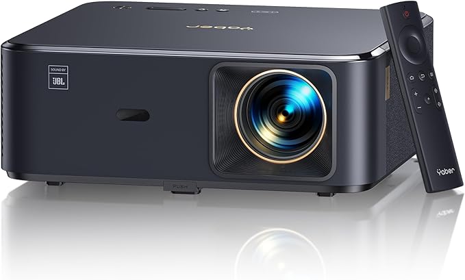 4K Video Projector with JBL Sound, Google TV 11.0, YABER Video Projector WiFi 6 Bluetooth 5.2, K2s Portable 20W Speakers, Full HD 1080P, Auto Focus/Keystone - Image 1