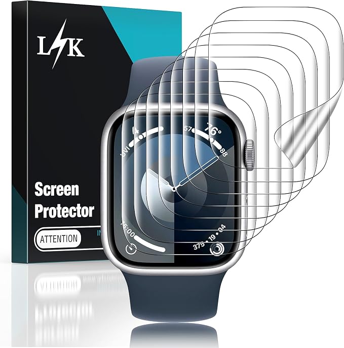 8-Piece Screen Protector for Apple Watch Series 9/8/7 45 mm Bubble-Free High Definition High Quality Transparent Soft TPU Film Protection for iWatch 45 mm S9 - Image 1