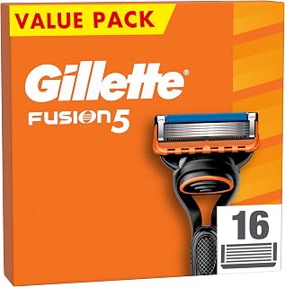 Gillette Recharges De Rasoir Fusion5 Pour Hommes, Pack De 16, AUTHENTIQUES, Cartouches Avec Bande Lubrifiante Et 5 Lames Pour Un Rasage Manuel Efficace, Compatibles Avec Les Manches De La Série Fusion - Image 1