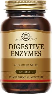 Solgar Digestive Enzymes - Digestion - Système digestif- Enzymes digestives - Complément Alimentaire - Flacon de 100 comprimés - Image 1