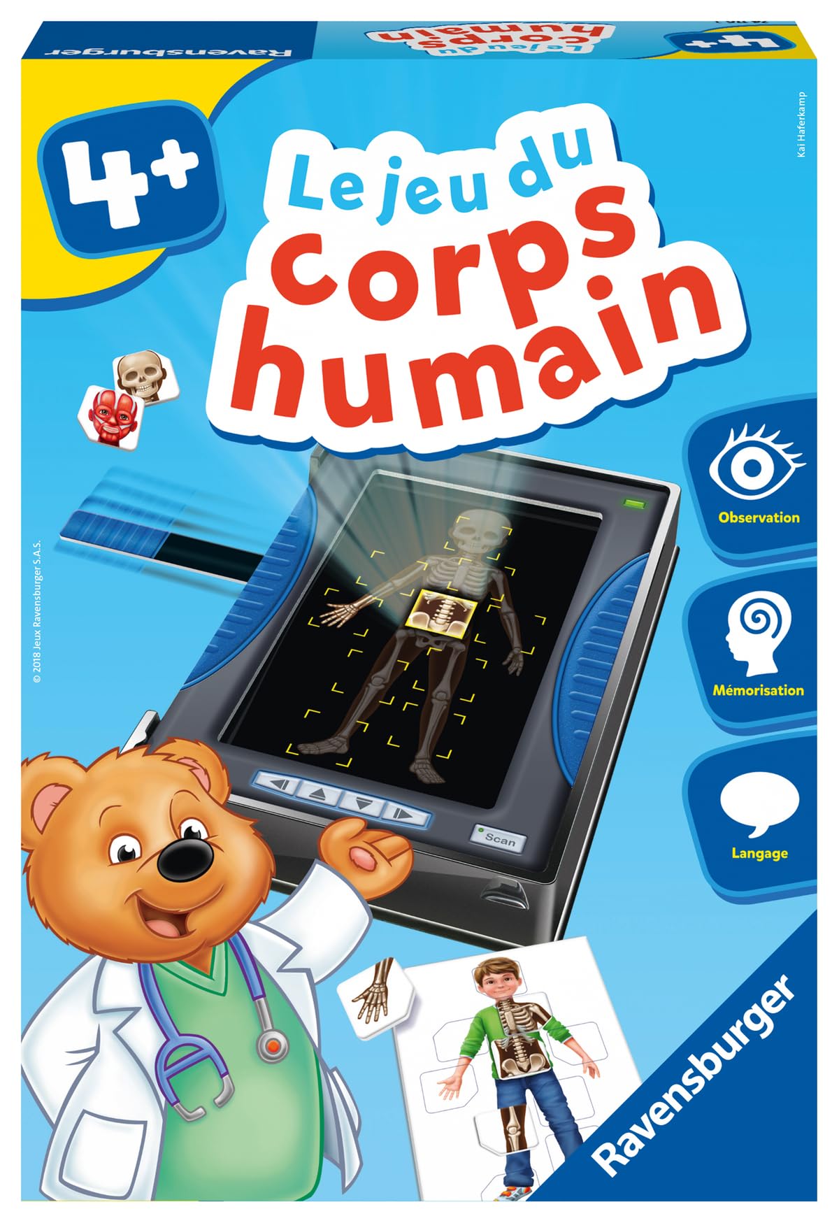 Ravensburger - Educational game - The game of the human body - Progressive discovery of human biology - includes a mini radiology box - From 4 years old - 24116 - Image 1