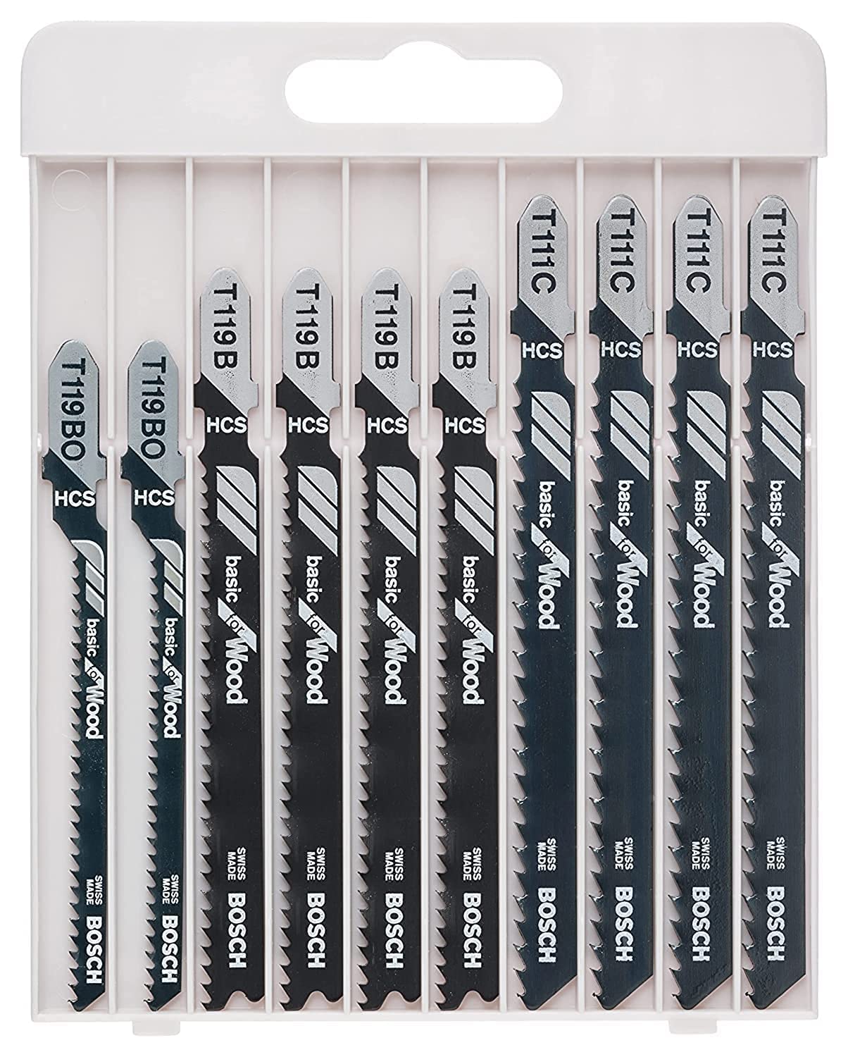 Bosch Professional 10pcs Jigsaw Blades Kit (for Wood, T-Shaft, Jig Saw Accessories) - Image 1