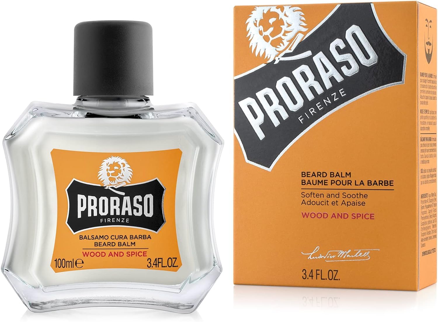 Proraso | Wood & Spice Beard Balm (100ml Bottle) - Softening and protective beard balm against itching and discomfort - Made in Italy - Image 1