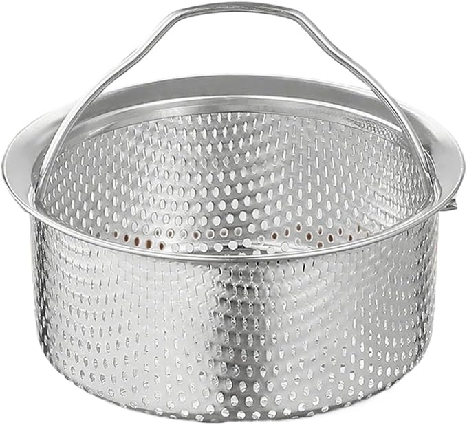 Panier vapeur universel en acier inoxydable for cuiseur à riz/Instant Pot, lavable au lave-vaisselle, multifonction(L) - Image 1