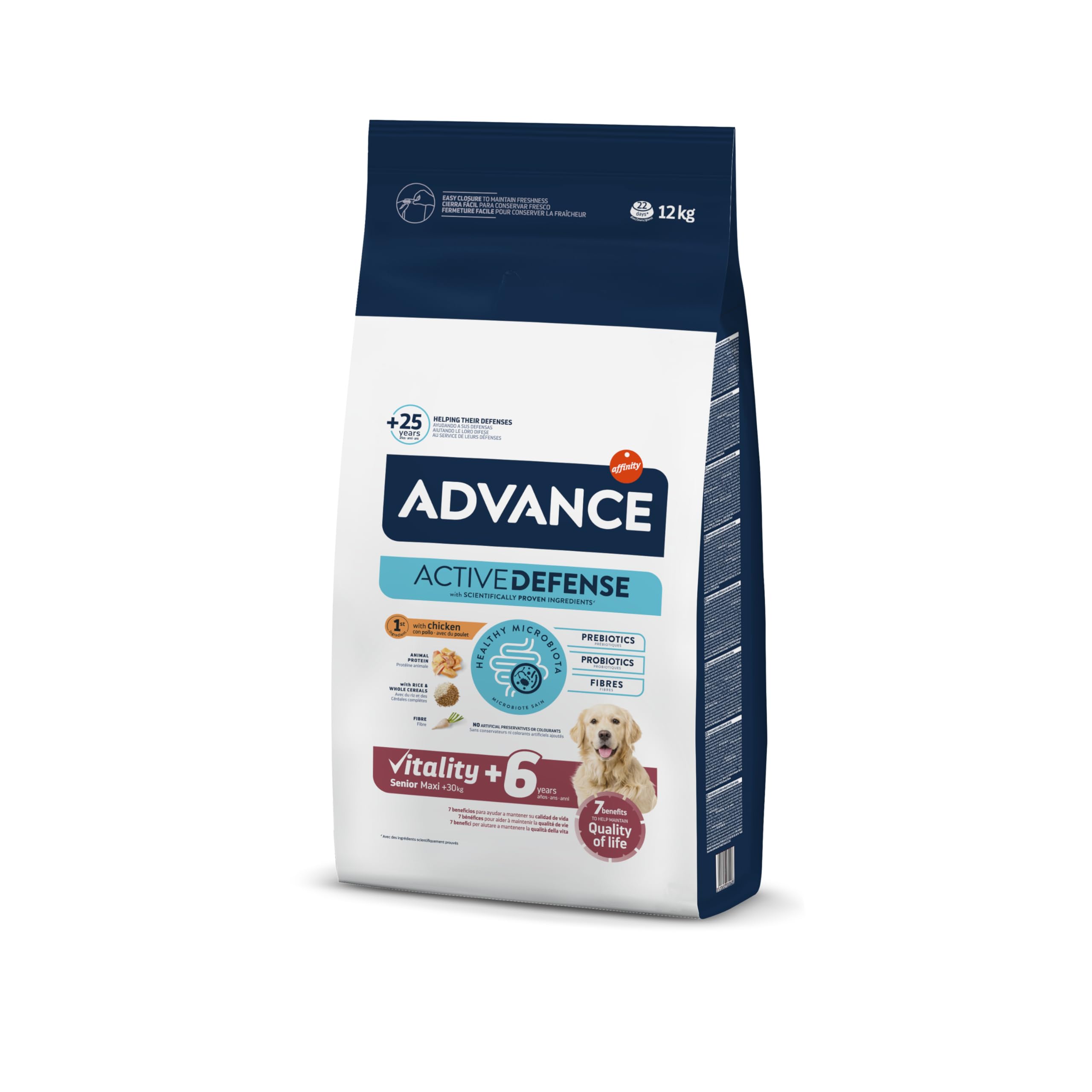 Advance Vitality Senior Maxi - Dry Food for Senior Dogs (+6 years) Large Breed with Chicken - 12 kg - Image 1
