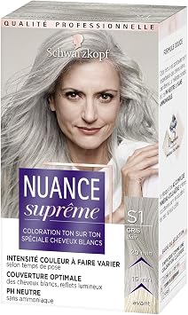 Schwarzkopf - Supreme Shade - Hair Colour - Tone on Tone - Optimal White Hair Coverage - PH Neutral - Amonia-Free - Light Grey S1 - Case 60 ml - Image 1