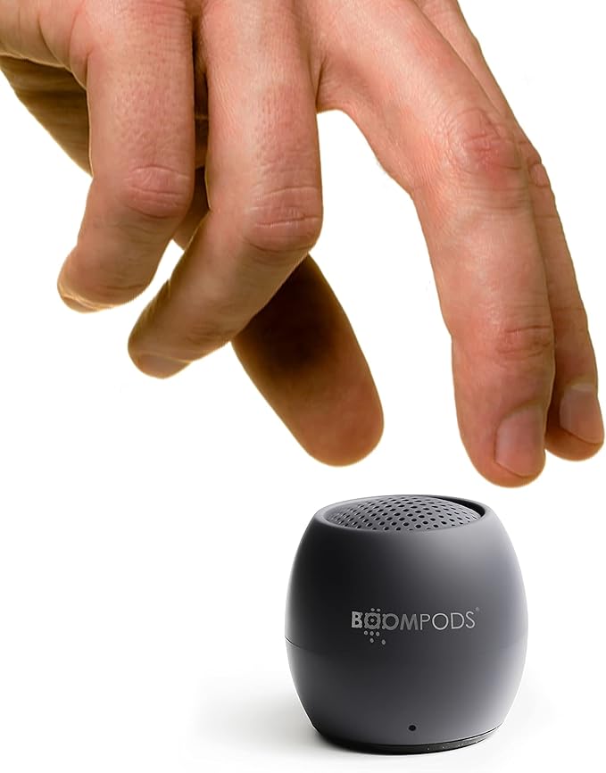 Boompods Zero Talk Mini Bluetooth Speaker with Amazon Alexa - Mini Wireless Speaker, IPX6 Waterproof and 5 Hour Battery Life, Small Speaker with Microphone for Shower and Travel, Grey - Image 1