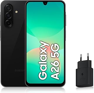 Samsung Galaxy A26 5G, Smartphone Android, 128 Go, Chargeur Secteur Rapide 25W Inclus, Smartphone déverrouillé, Noir, Version FR - Image 1