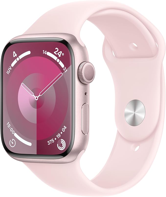 Apple Watch Series 9 (GPS, 41mm) - Pink Alluminium Case with Pink Sport Strap, S/M (Refurbished) - Image 1