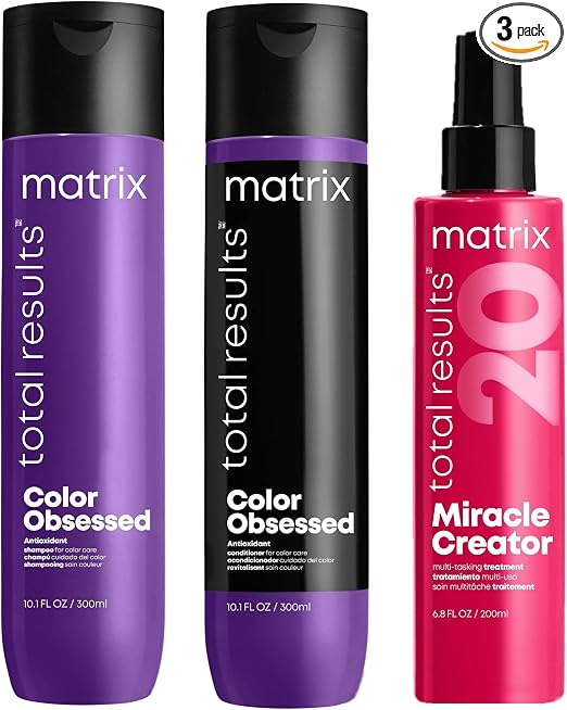 Matrix | Trio Color Obsessed | Shampoo + Conditioner + Spray | For Coloured Hair | Shine + Hydration | 300 ml + 300 ml + 200 ml - Image 1