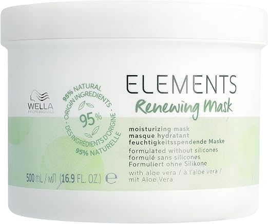 Wella Professionals Masque Elements Régénérant sans silicone pour tous types de cheveux - à l'aloe vera et à la vitamine E, hydrate, prévient frisottis et casse, apportant douceur et brillance, 150ml - Image 1