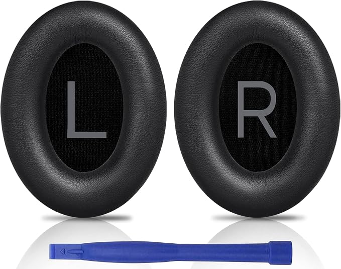 SOULWIT Protein Leather Foam Cushion Pads for Bose QuietComfort 45 (QC45)/QuietComfort SE (QC SE) /New Quiet Comfort Wireless Headphones Supra-Ear, Sound Insulation Shape Foam - Image 1