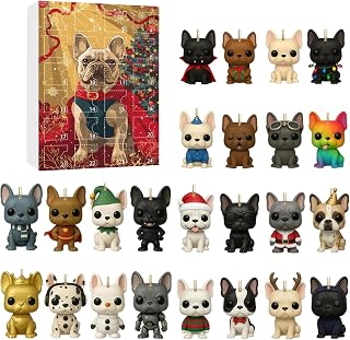 French Bulldog Advent Calendar 2025-24 Days Acrylic 2D Christmas Tree Decoration Countdown Pendant for Handbag Bedroom Wall Door - Image 1