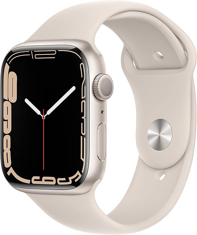 Apple Watch Series 7 (GPS, 45MM) Star Light Aluminum Case with Star Light Sport Strap (Refurbished) - Image 1