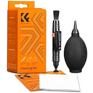 K&F CONCEPT 4 in 1 Cleaning Kit (Cleaning Cloth + Microfibre Cloth + Photo Bulb) for SLR Camera Lens - Image 1