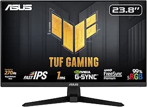 ASUS TUF Gaming VG249QM1A – 23.8 Inch FHD Gamer Esport PC Screen – IPS Panel – 270Hz – 1ms – 16:9-1920x1080 – Display Port and HDMI – Speakers – AMD FreeSync – G-Sync Compatible – ELMB – 99% sRGB - Image 1