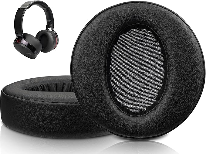 SOULWIT Ear Pads for Sony MDR-XB950 XB950BT XB950B1 XB950N1 XB950AP Headphones, Ear Cushions with Softer Protein Leather, Sound Insulation Memory Foam - Image 1
