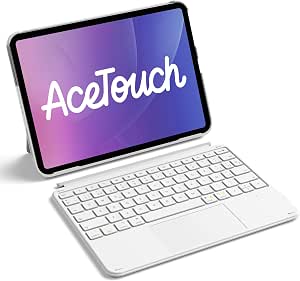 Inateck AceTouch Keyboard Case for iPad 11th/10th Gen, for iPad 10th (10.9")/11th (2025 A16), Air 11" M3/M2, Air 6/5/4th, Pro 11 4th/1re, Detachable Ultralight Keyboard with Touchpad, White AceTouch - Image 1
