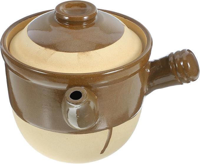 BESPORTBLE Cocotte en Céramique Grosse Taille Couvercle Pot de Médecine Traditionnel en Terre Cuite Résistant Haute Température pour Cuisson au Gaz Marmite pour Décoction et Usage - Image 1