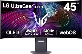 UltraGear 45GX90SA-B Curved Gaming Screen 45" - OLED Panel WQHD (3440x1440), 0.03ms GtG 240Hz, DisplayHDR TrueBlack 400, DCI-P3 98.5% (CIE1976), AMD FreeSync Premium, NVIDIA G-Sync - Image 1