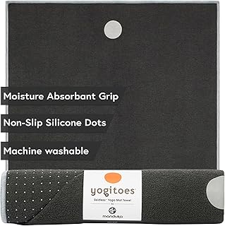 Manduka Yogitoes Serviette de Tapis de Yoga, Serviette de Sport antidérapante en Microfibre pour Hot Yoga, Pilates, Exercices, récupération et Gestion de la Transpiration, 180 cm - Image 1