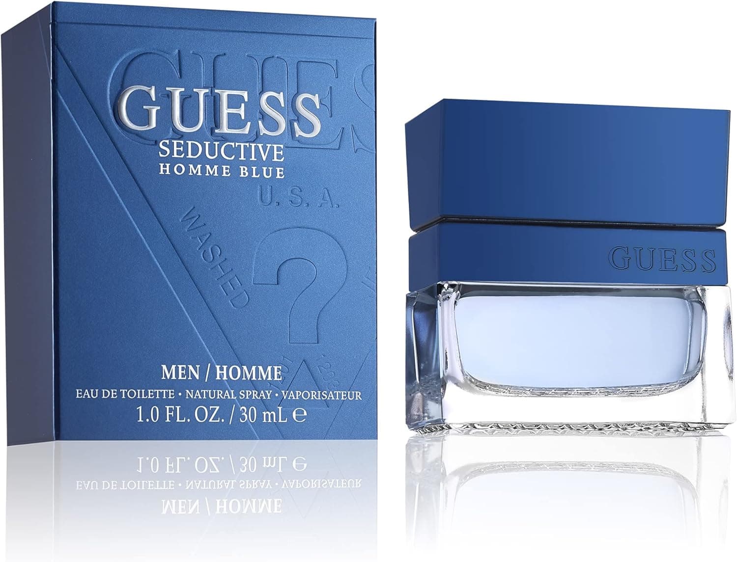 GUESS Seductive Blue, Eau de Toilette pour Homme, Parfum Oriental Boisé, Senteur Fraîche et Épicée, Longue Durée